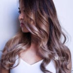 Beige blonde balayage