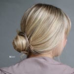 Braided low bun hairstyle