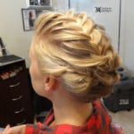 Two Side Braid Updo Short Hairstyle