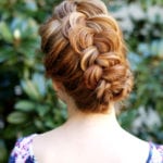 Dutch Braid Updo Hairstyle