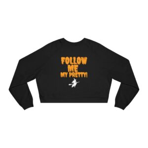 Fall Halloween Women's Cropped Black Fleece Pullover