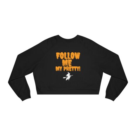 Fall Halloween Women's Cropped Black Fleece Pullover