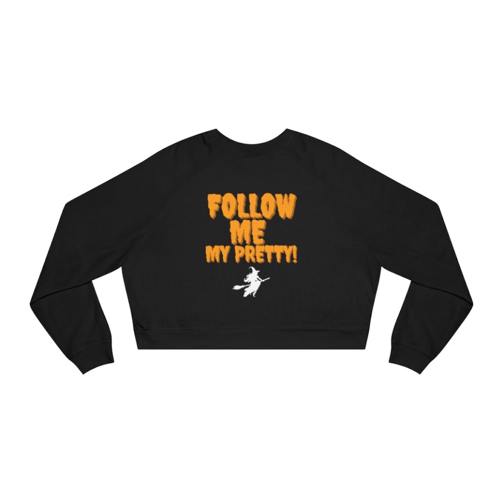 Fall Halloween Women's Cropped Black Fleece Pullover