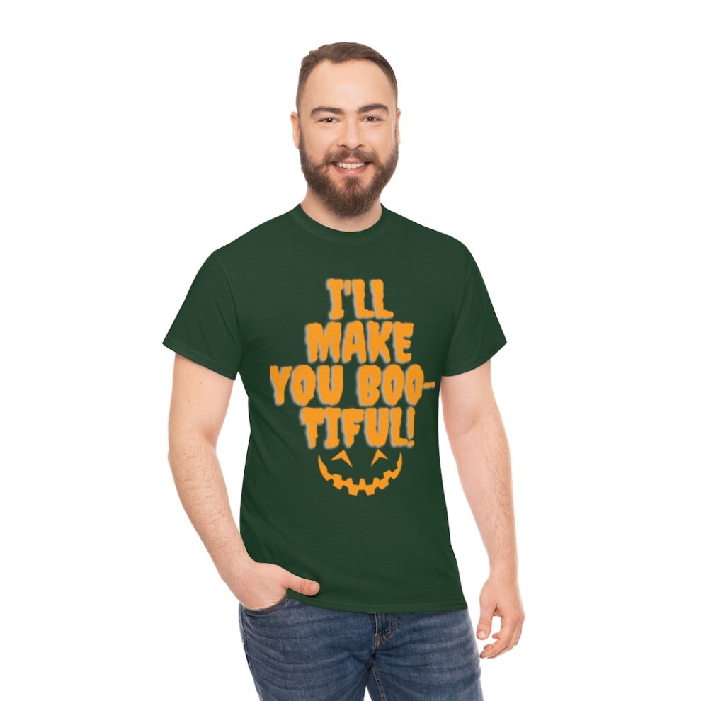A man with beard and mustache wearing a t-shirt.