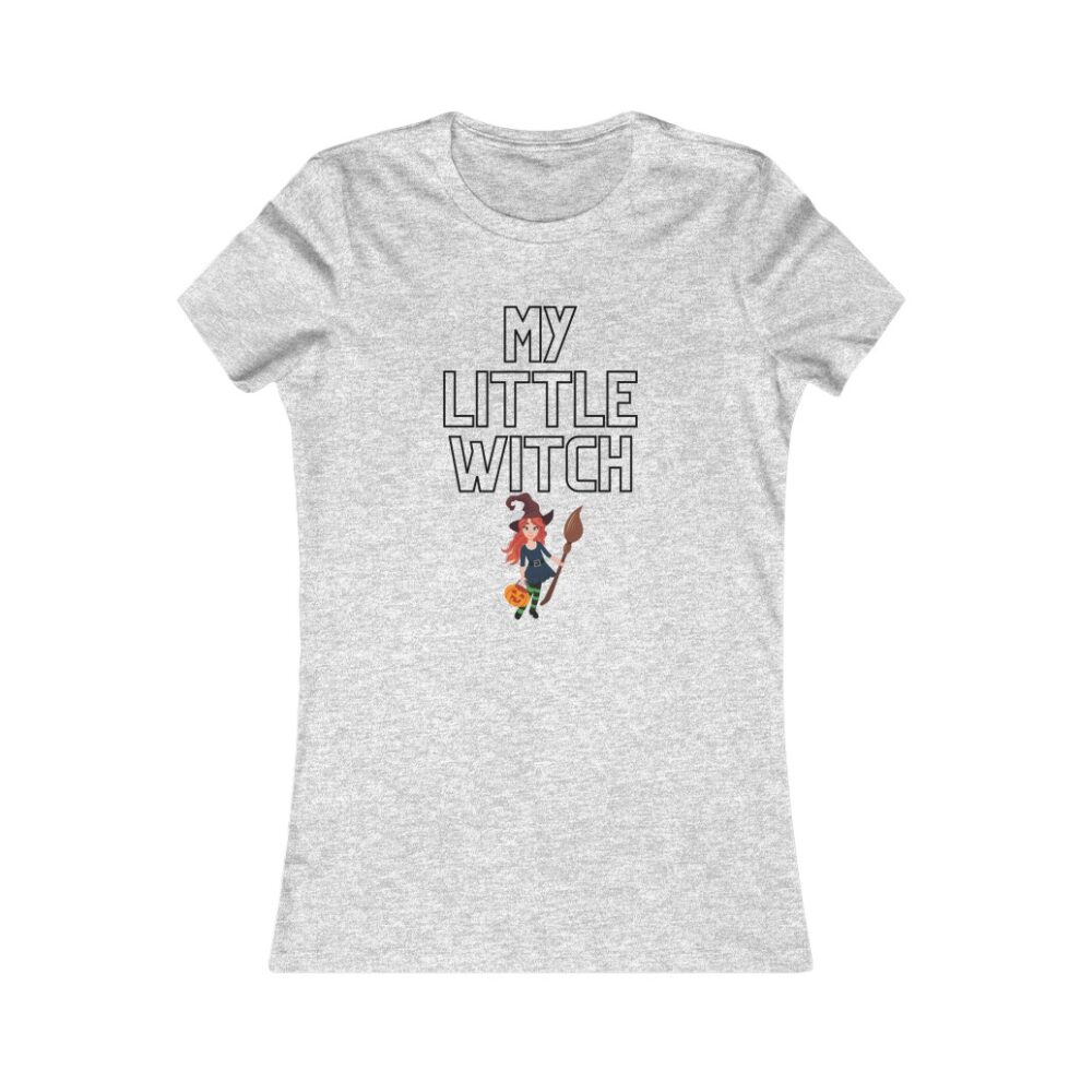 A women 's t-shirt with an image of a person holding something.