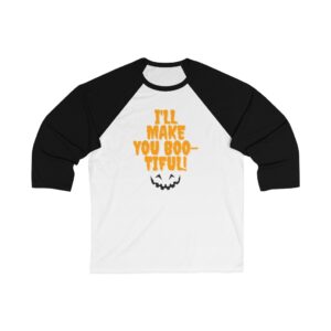 Halloween Baseball Tee B & W