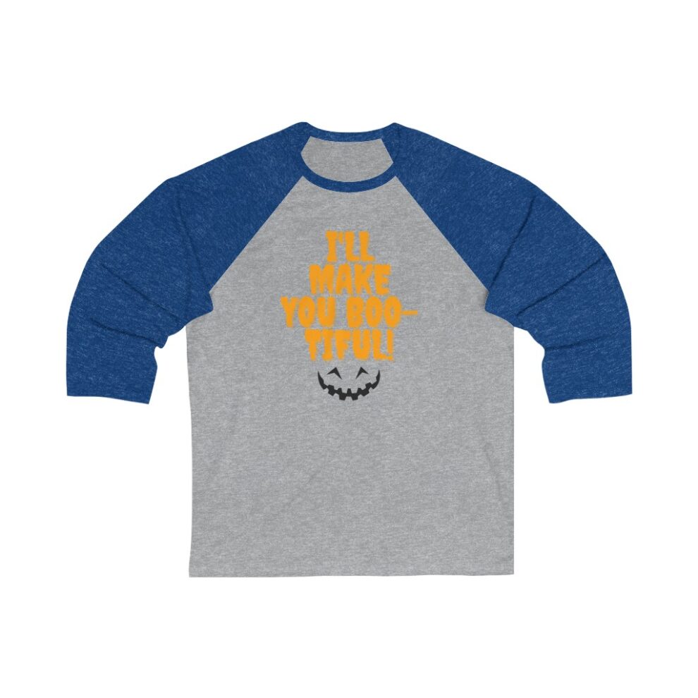 Halloween Baseball Tee Blue & Gray