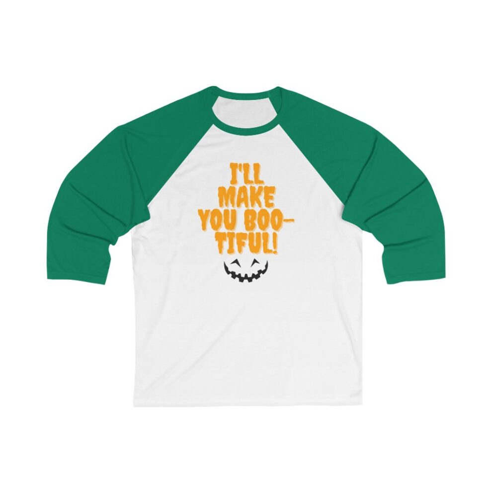 Halloween Baseball Tee Green & White