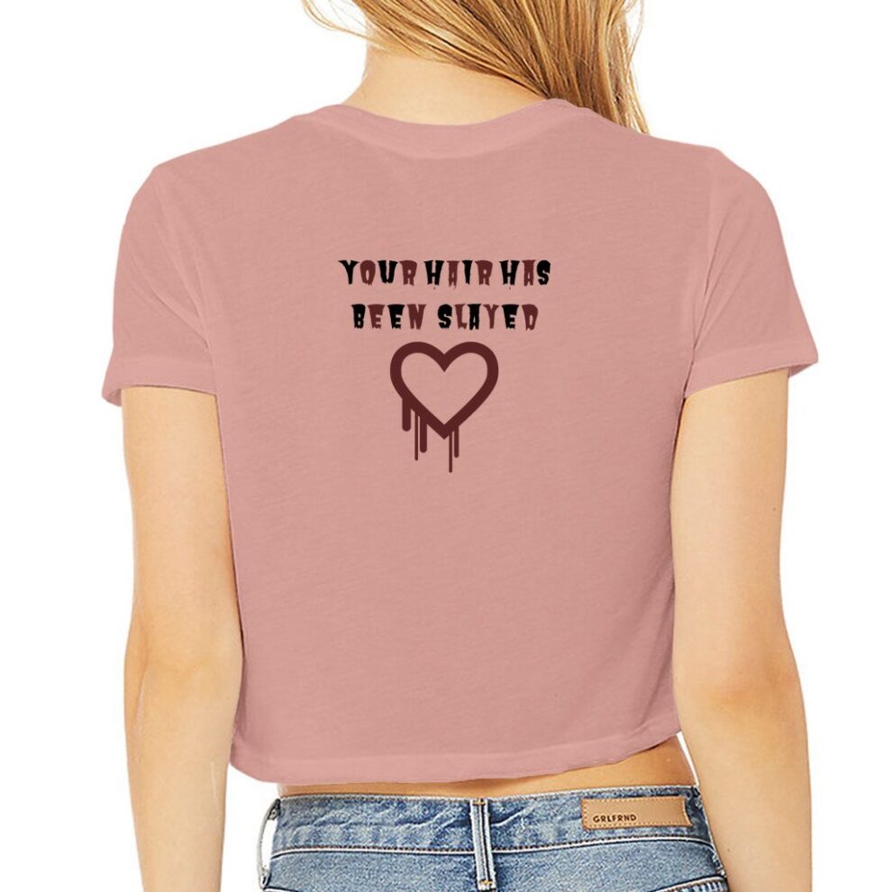 Hair Slayer Women’s Flowy Cropped Halloween Tee