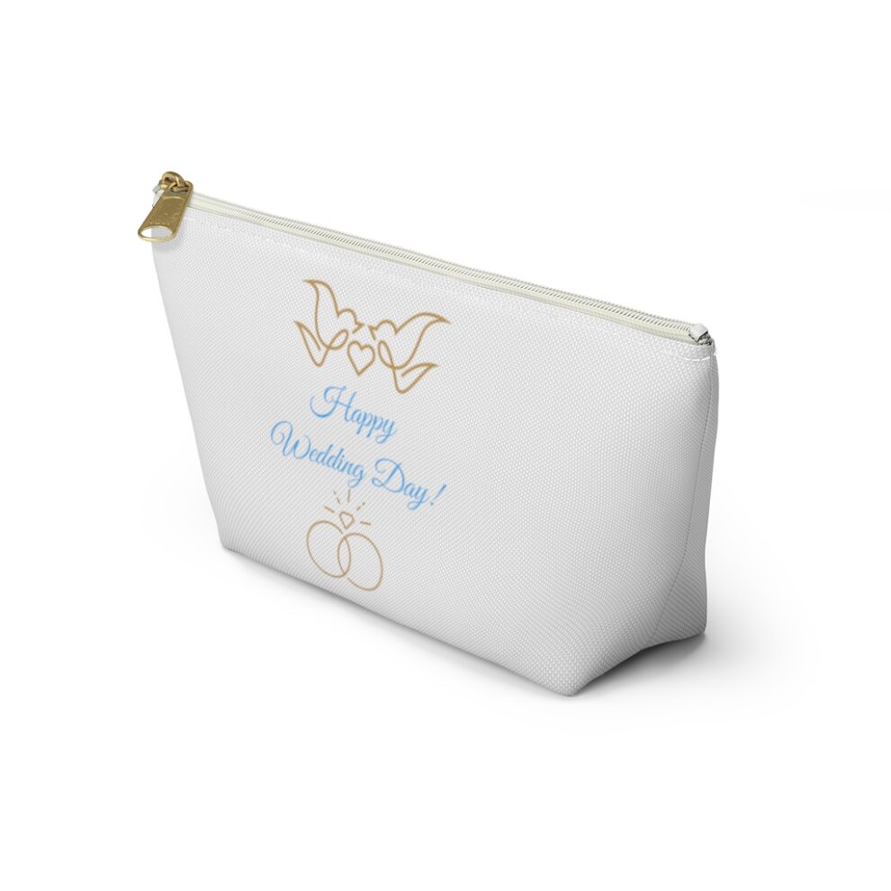 A white bag with the words happy birthday day written in blue.
