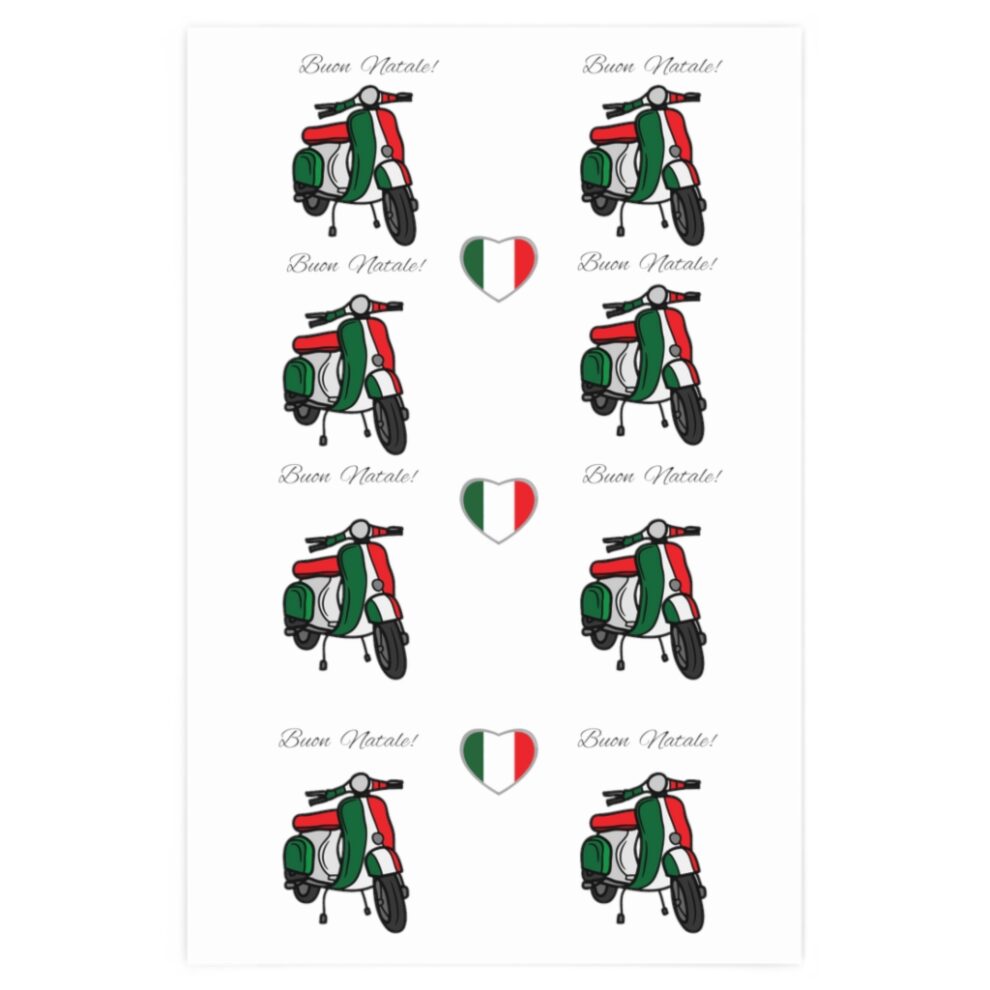 Italian Vespa Christmas Wrapping Paper