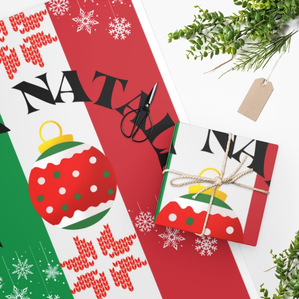 Italian Flag Christmas Wrapping Paper
