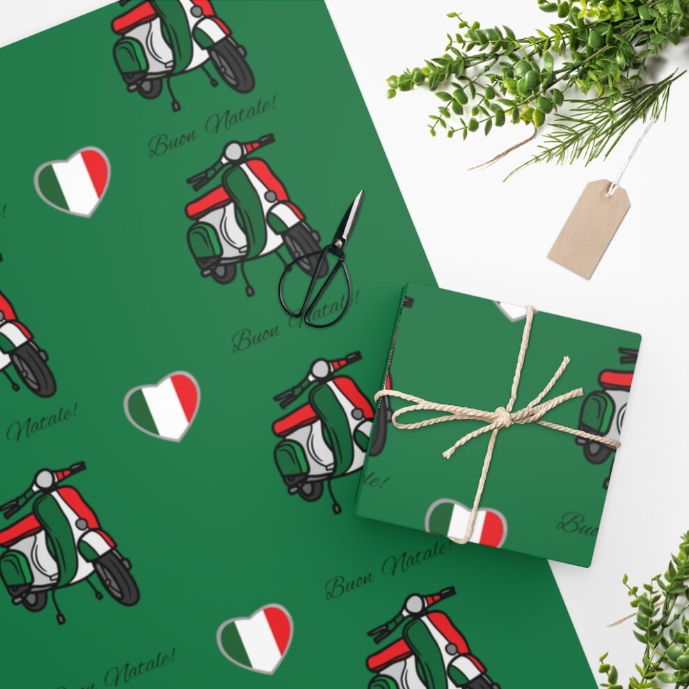 Italian Vespa Christmas Wrapping Paper
