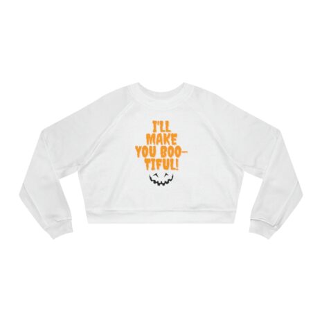 Woman's Halloween Boo-tiful Women's Cropped Fleece Pullover Sweatshirt