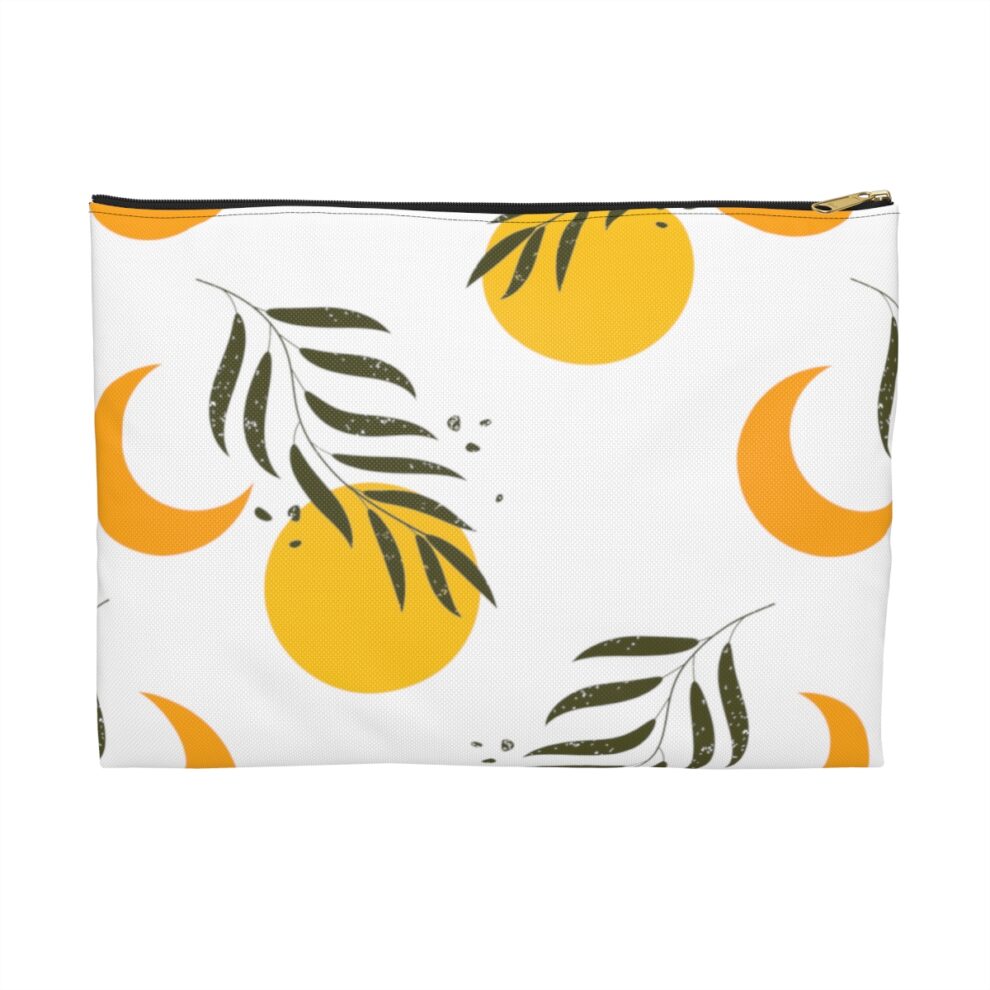Yellow Sun and moon Accessory Makeup Pouch