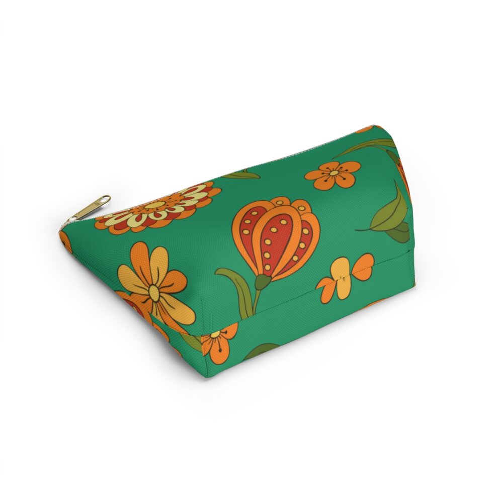 Orange Floral Boho Pouch w T-bottom