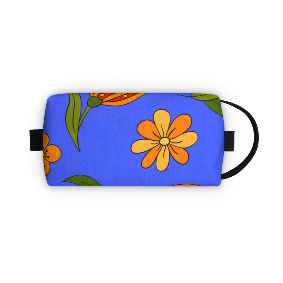 Orange Floral Toiletry Bag