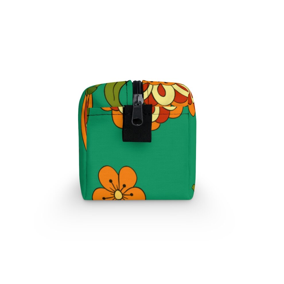 Orange Floral Green Boho Toiletry Bag