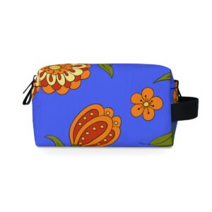 Orange Floral Toiletry Bag