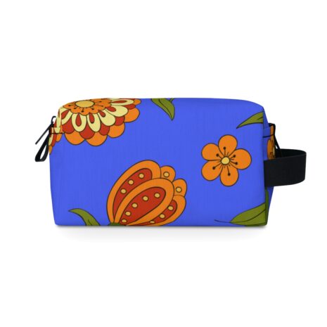 Orange Floral Toiletry Bag