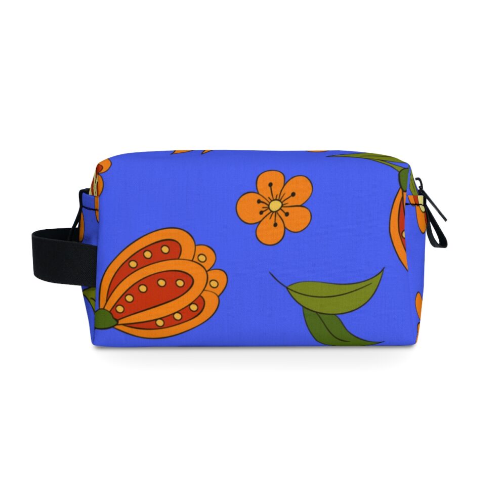 Orange Floral Toiletry Bag