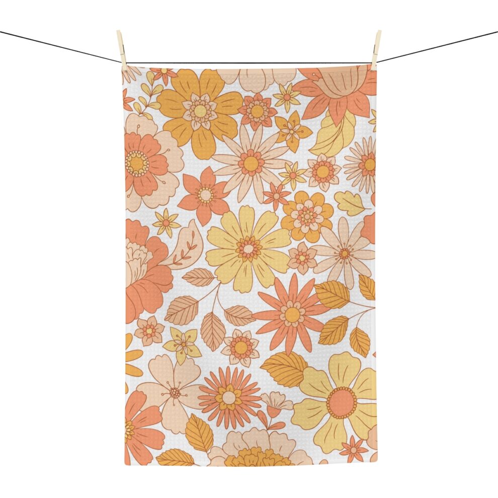 Retro Floral Kitchen Towel