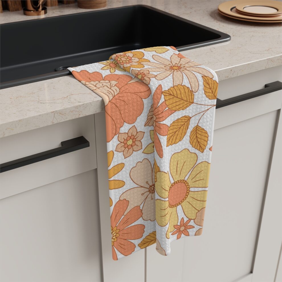 Retro Floral Kitchen Towel