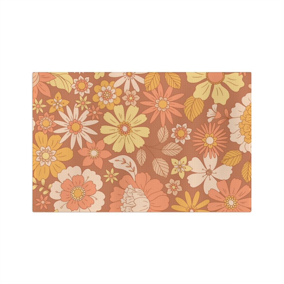 A brown and yellow floral pattern on a paper.
