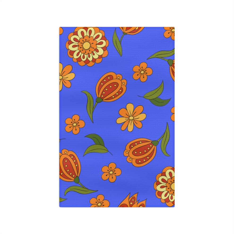Orange Floral Boho Kitchen Towel