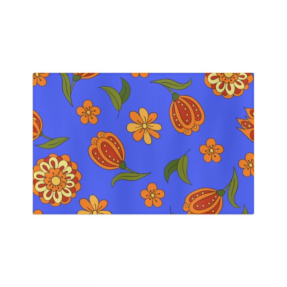 Orange Floral Boho Kitchen Towel