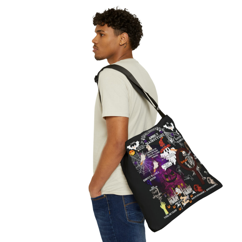 A man is holding his hands in the pockets of his bag.