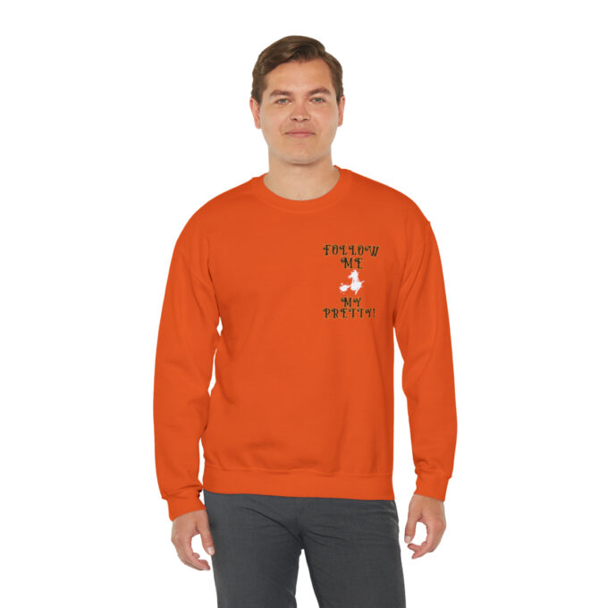 A man in an orange sweatshirt with the words " i 'm not fat."