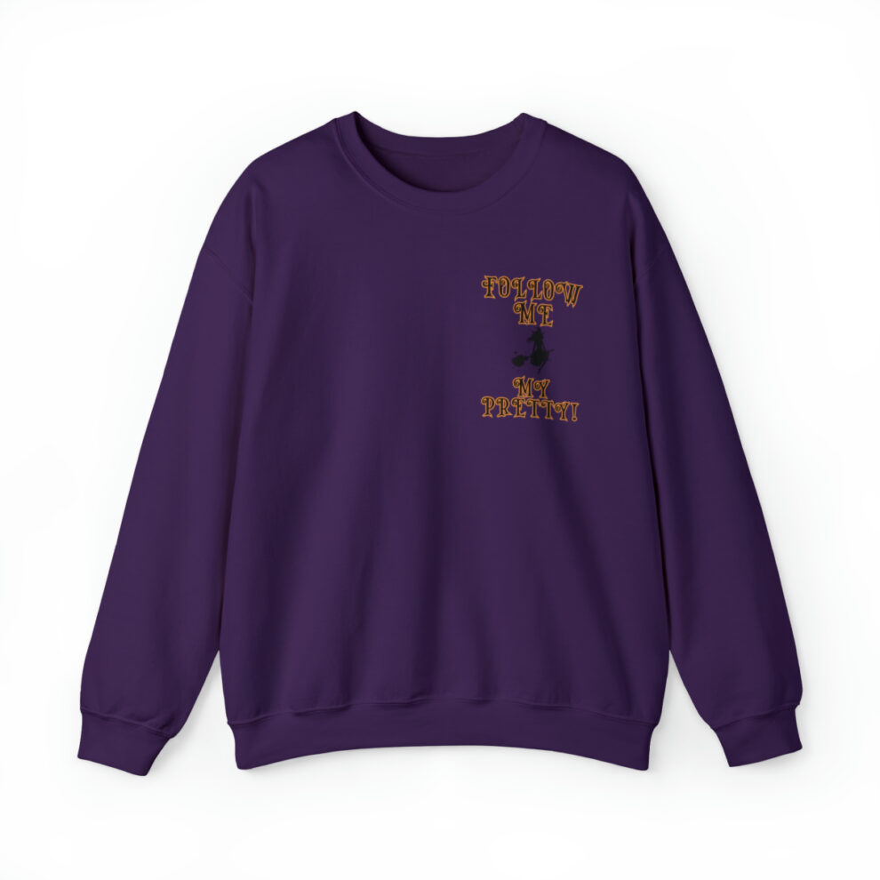A purple sweatshirt with an image of a person 's head.