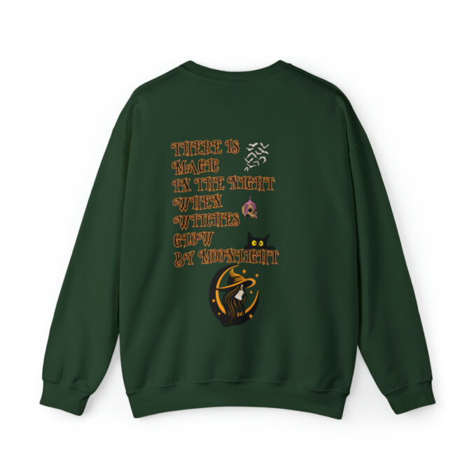 A green sweatshirt with an image of a person and words.