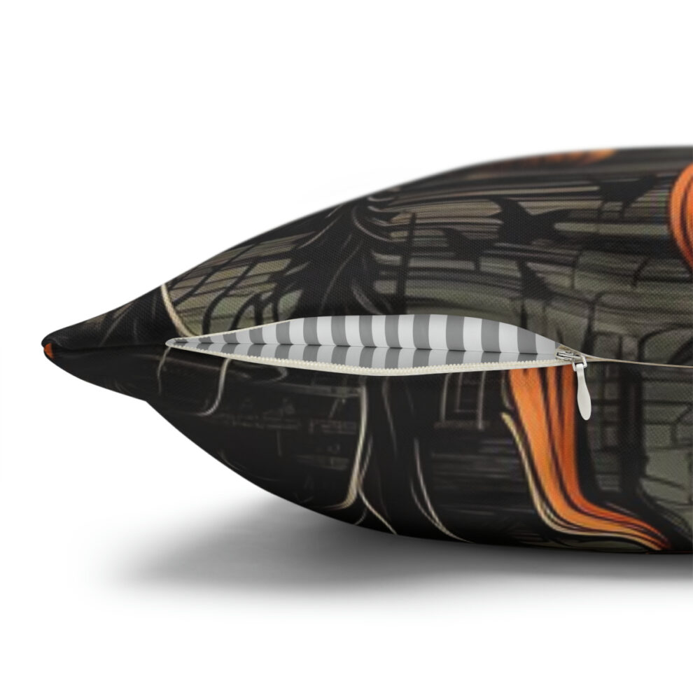 A close up of the side of a pillow