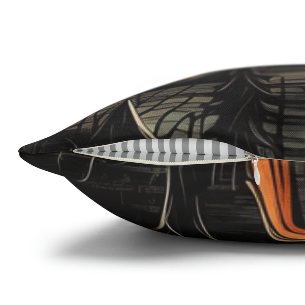 A close up of the side of a pillow