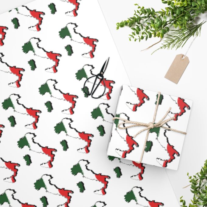 Italy Italian Flag Map Wrapping Paper