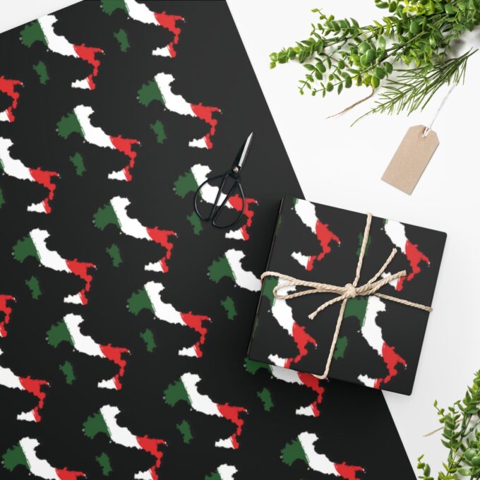 Italy Italian Flag Map Wrapping Paper