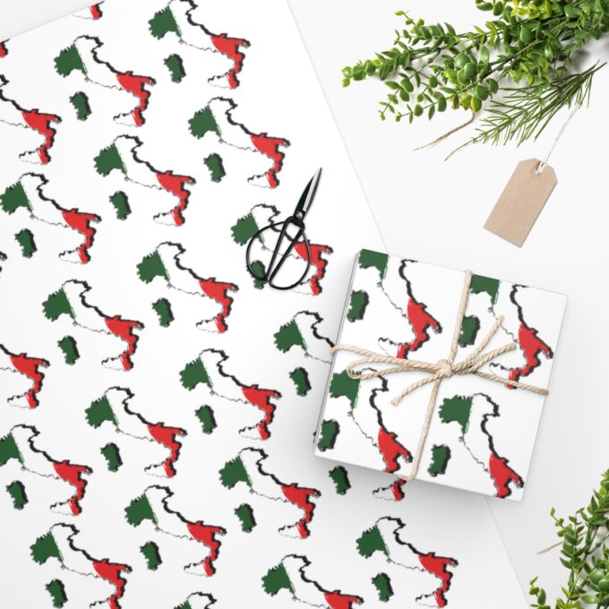 Italy Italian Flag Map Wrapping Paper