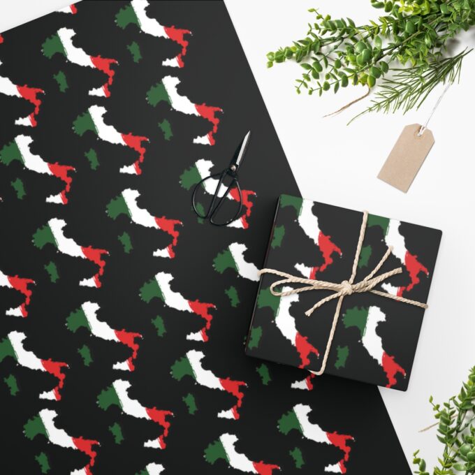 Italy Italian Flag Map Wrapping Paper
