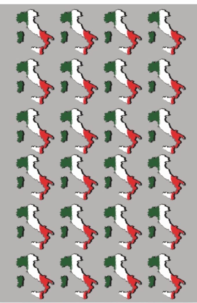 Italian Flag Map Wrapping Paper