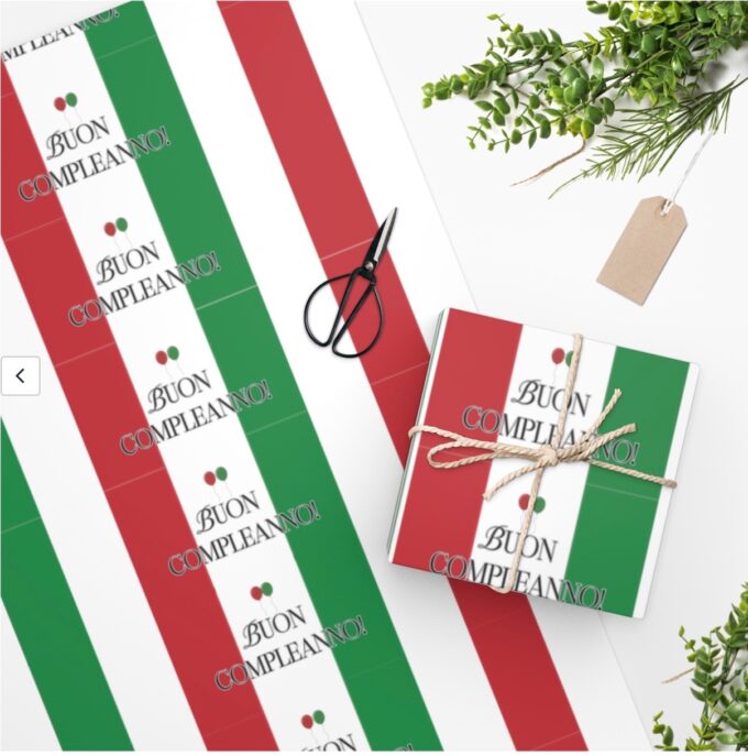 Italian birthday wrapping paper