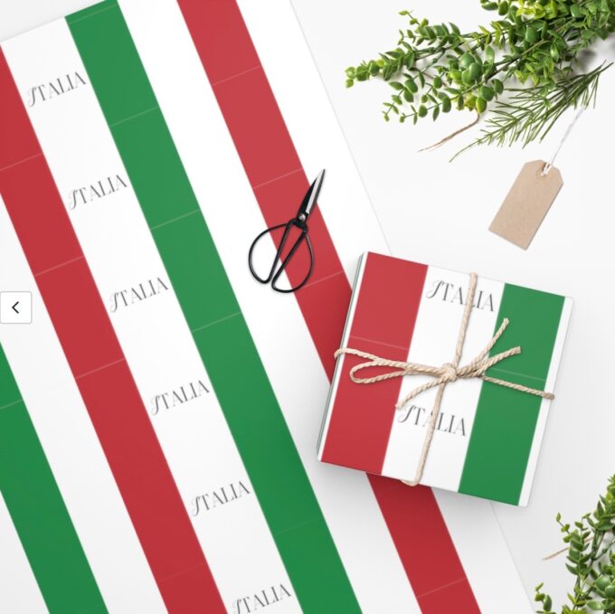 Italian flag gift wrapping paper