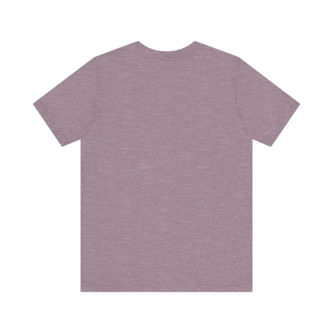 A purple t-shirt with the back of it.