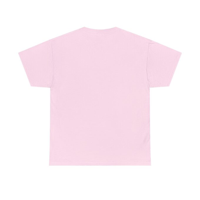 A pink t-shirt with the back of it.