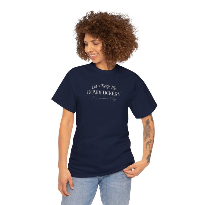 A woman with curly hair wearing a t-shirt.