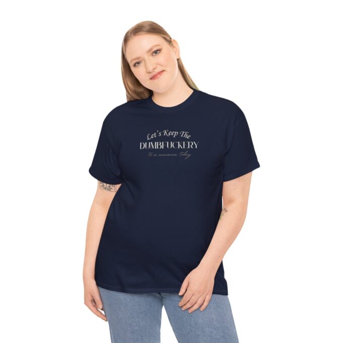 A woman wearing a black t-shirt with the words " life is beautiful ".