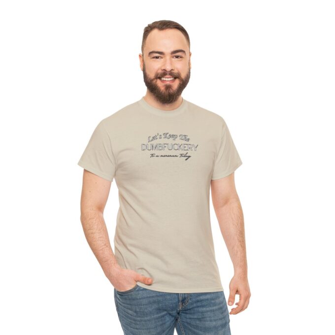A man wearing jeans and a t-shirt.