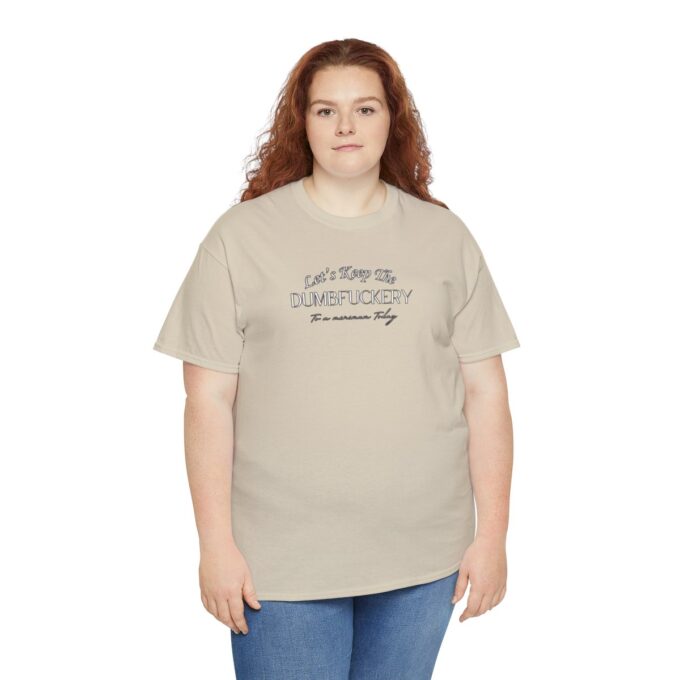 A woman wearing jeans and a t-shirt.