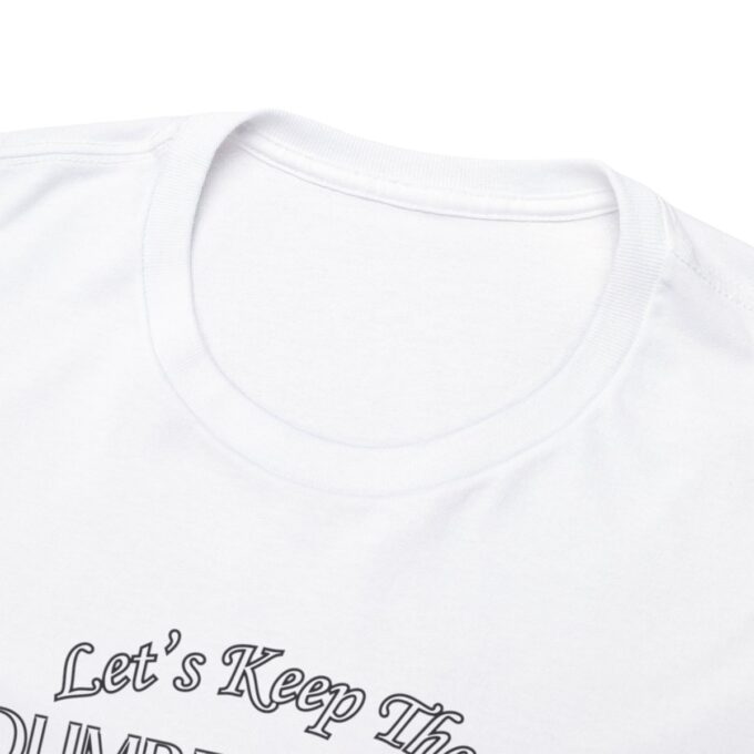 A close up of the lettering on a white shirt
